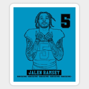 Jalen ramsey  | 5 | Football || Black retro Magnet